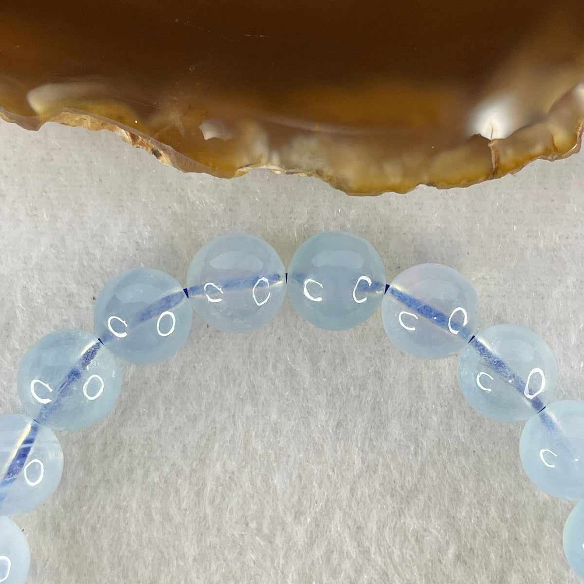 Certified Natural Average Grade Aquamarine Beads Bracelet | 16cm Strand of 20 Beads 9.8mm (24.25g | Serene Calm, Fluid Communication & Water Element Energy Shield)