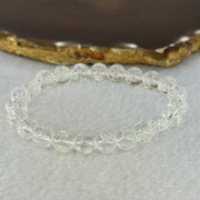 Natural Clear Quartz Beads with Inscription Bracelet 17.93 15.5cm 8.4mm 23 Beads - Huangs Jadeite and Jewelry Pte Ltd