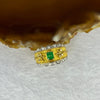 Natural Emerald Approx. 4.0 by 4.0 by 3.0mm with Natural Diamonds in Platinum PT900 and 18K Yellow Gold Ring Total Weight 9.80g US6.25 HK13.5 - Huangs Jadeite and Jewelry Pte Ltd