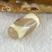 Natural Powerful Tibetan Old Oily Agate Tiger Tooth Daluo Dzi Bead Heavenly Master (Tian Zhu) 虎呀天诛 2.99g 19.7 by 10.2mm - Huangs Jadeite and Jewelry Pte Ltd