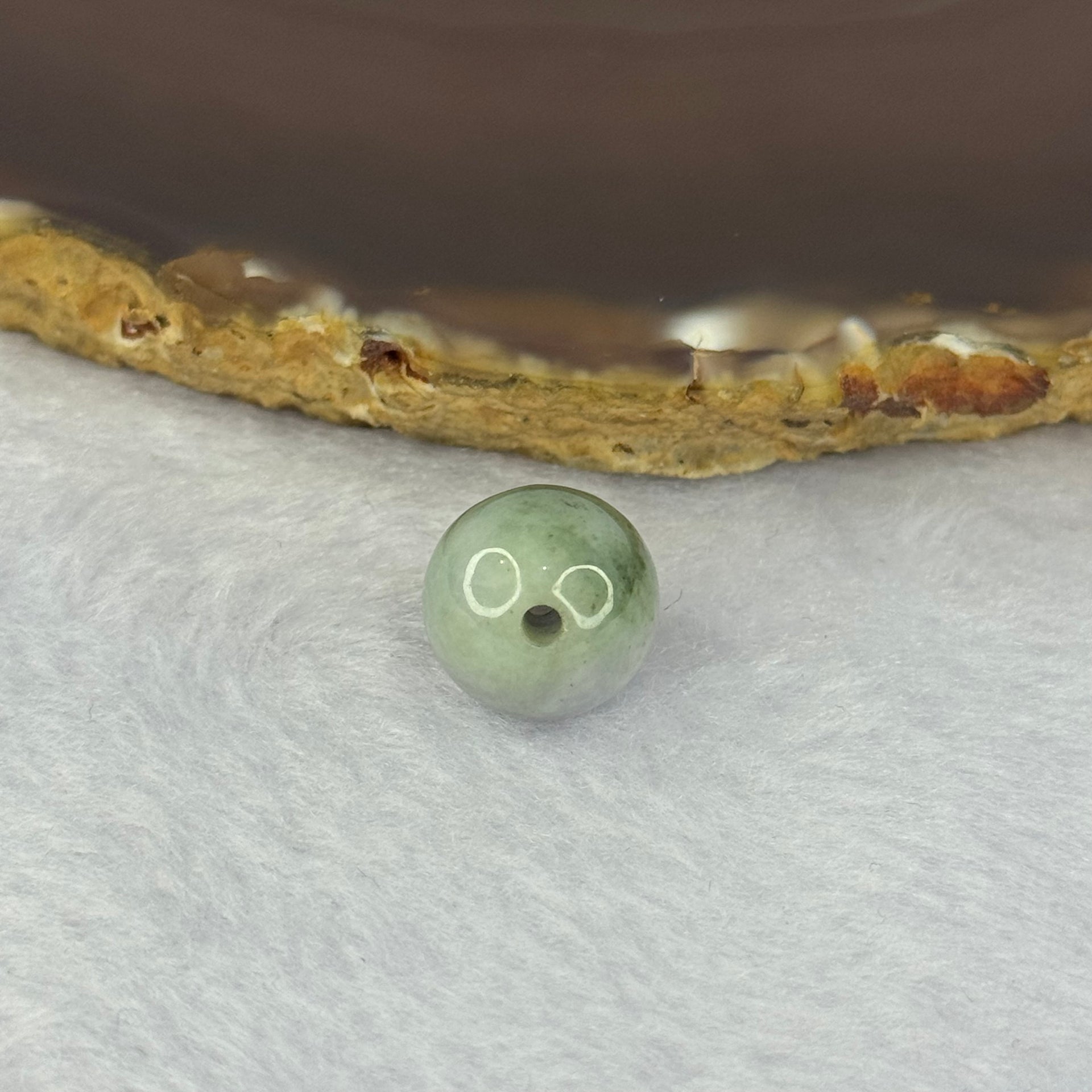 Type A Lavender with Green Patches Jadeite Bead for Bracelet/Necklace/Earrings/Ring 3.80g 13.0mm - Huangs Jadeite and Jewelry Pte Ltd