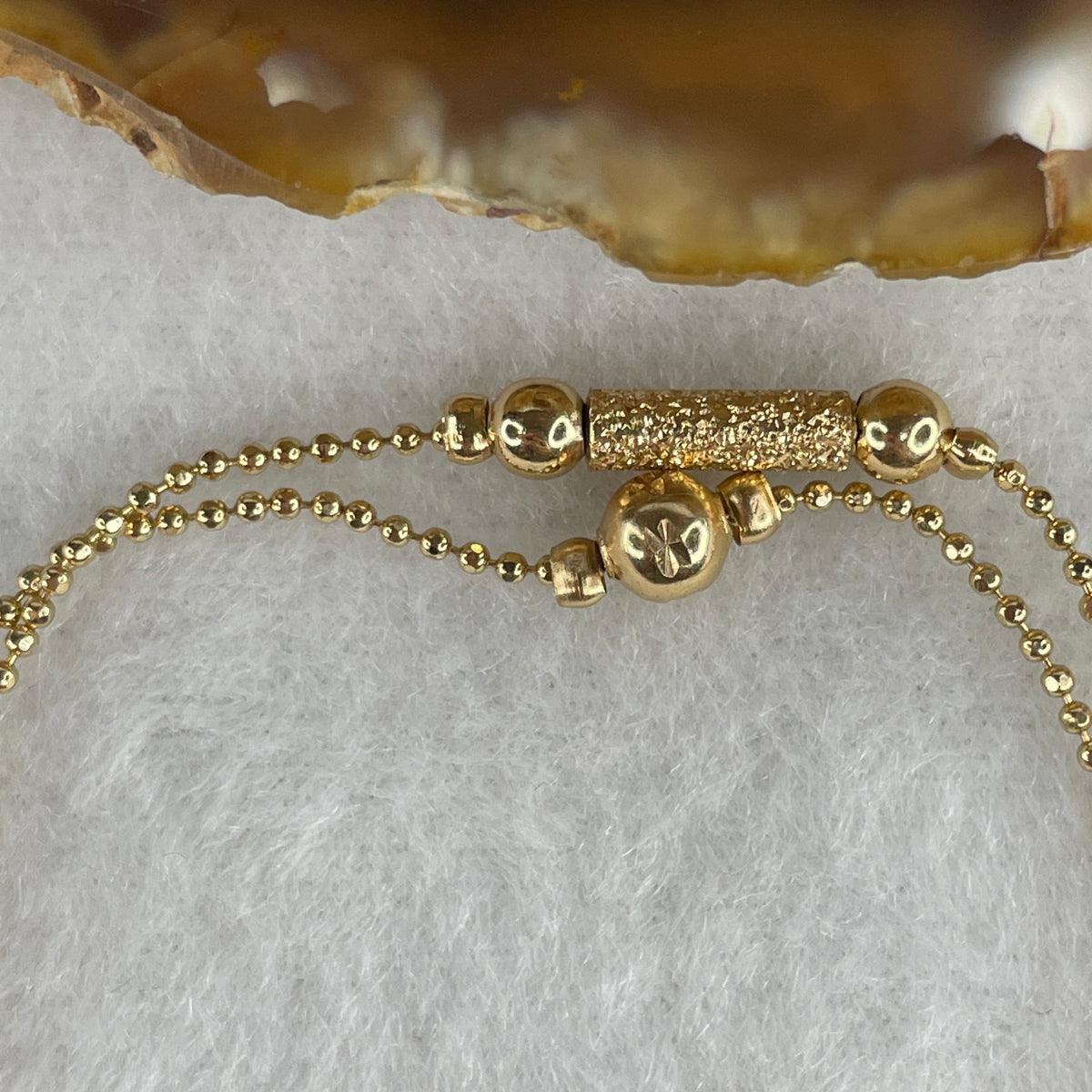 Minimalist Gold-Tone Chain Accent Bracelet | Delicate Adjustable Daily Layering Bracelet (3.19g | 14cm–19cm | 10.4 x 3.0mm Accent Links)