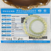 Type A Semi Icy Light Yellowish Blueish Green Jadeite Beads Bracelet 13.73g 14.5cm 6.8mm 27 Beads - Huangs Jadeite and Jewelry Pte Ltd