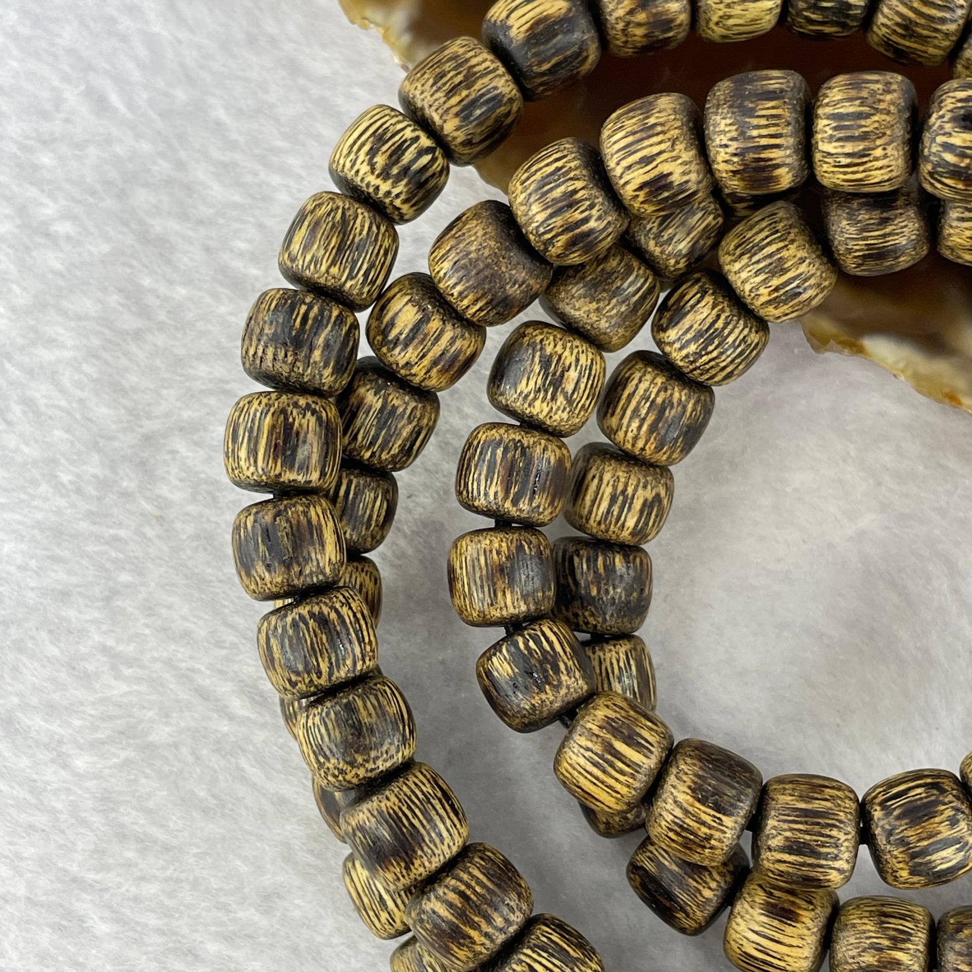 Natural Wild Vietnam Lu Qi Nan Agarwood Beads Necklace 29.10g 80cm 9.0mm 106 + 6 Beads - Huangs Jadeite and Jewelry Pte Ltd
