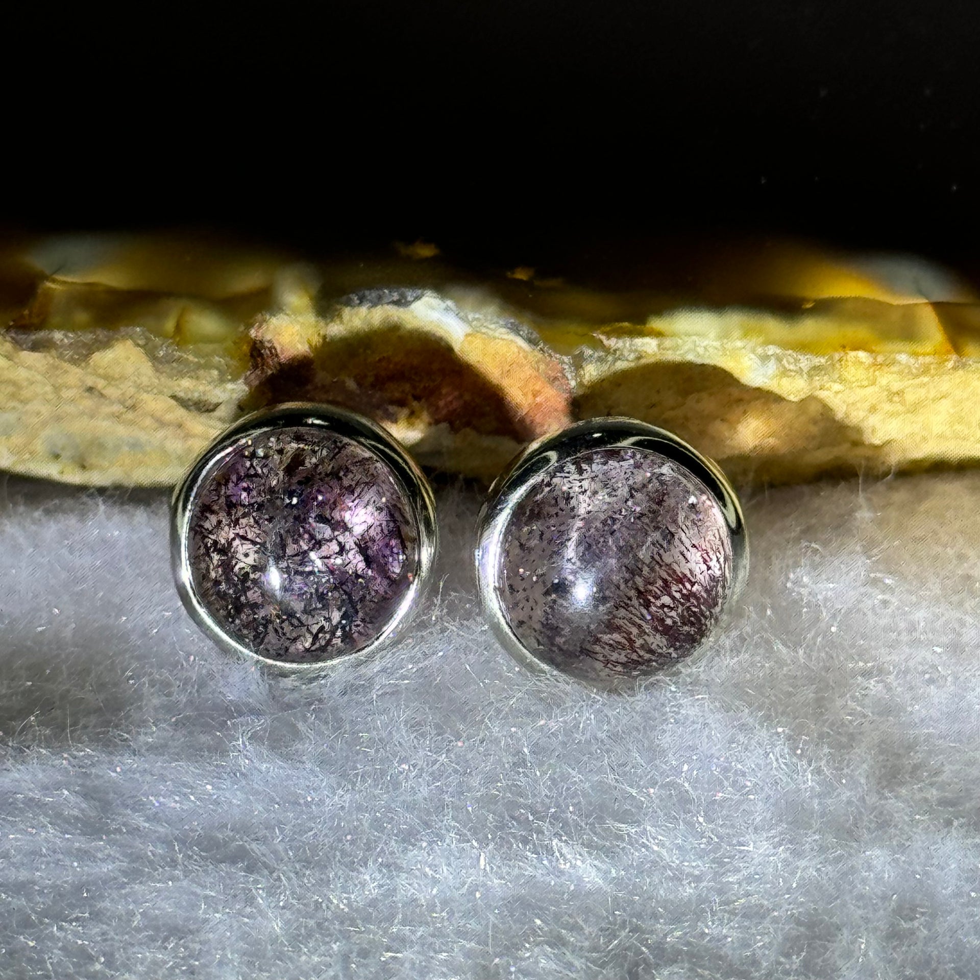 Good Grade Natural Super 7 S925 Silver Earrings 2.58g 9.1 by 5.5mm - Huangs Jadeite and Jewelry Pte Ltd