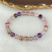 Above Average Grade Natural Super 7 Crystal Beads Bracelet 天然超级七水晶珠手链 14.99g 15cm 8.1mm 24 Beads - Huangs Jadeite and Jewelry Pte Ltd