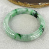Type A Light Green with Dark and Spicy Green Piao Hua Jadeite Bangle 51.92g Inner Diameter 55.5mm 11.5 by 8.3 by (Internal Lines) - Huangs Jadeite and Jewelry Pte Ltd