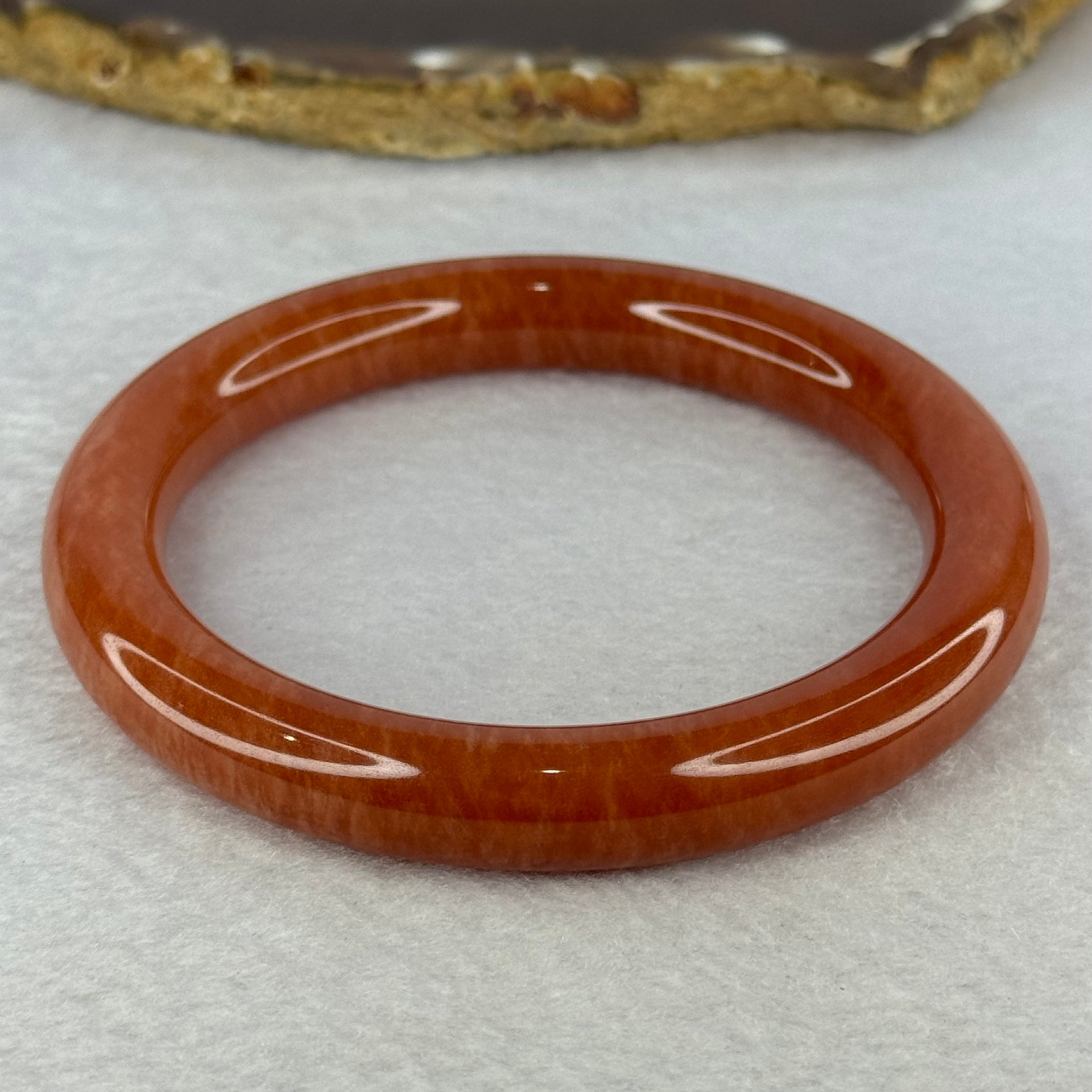 Red Quartzite Jade Bangle 天山玉手镯 Internal Diameter 61.0mm 49.43g 10.6 by 10.6mm - Huangs Jadeite and Jewelry Pte Ltd