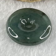 Type A Dark Blueish Green Jadeite Ping An Kou Donut Pendant 4.74g 21.3 by 5.0mm - Huangs Jadeite and Jewelry Pte Ltd