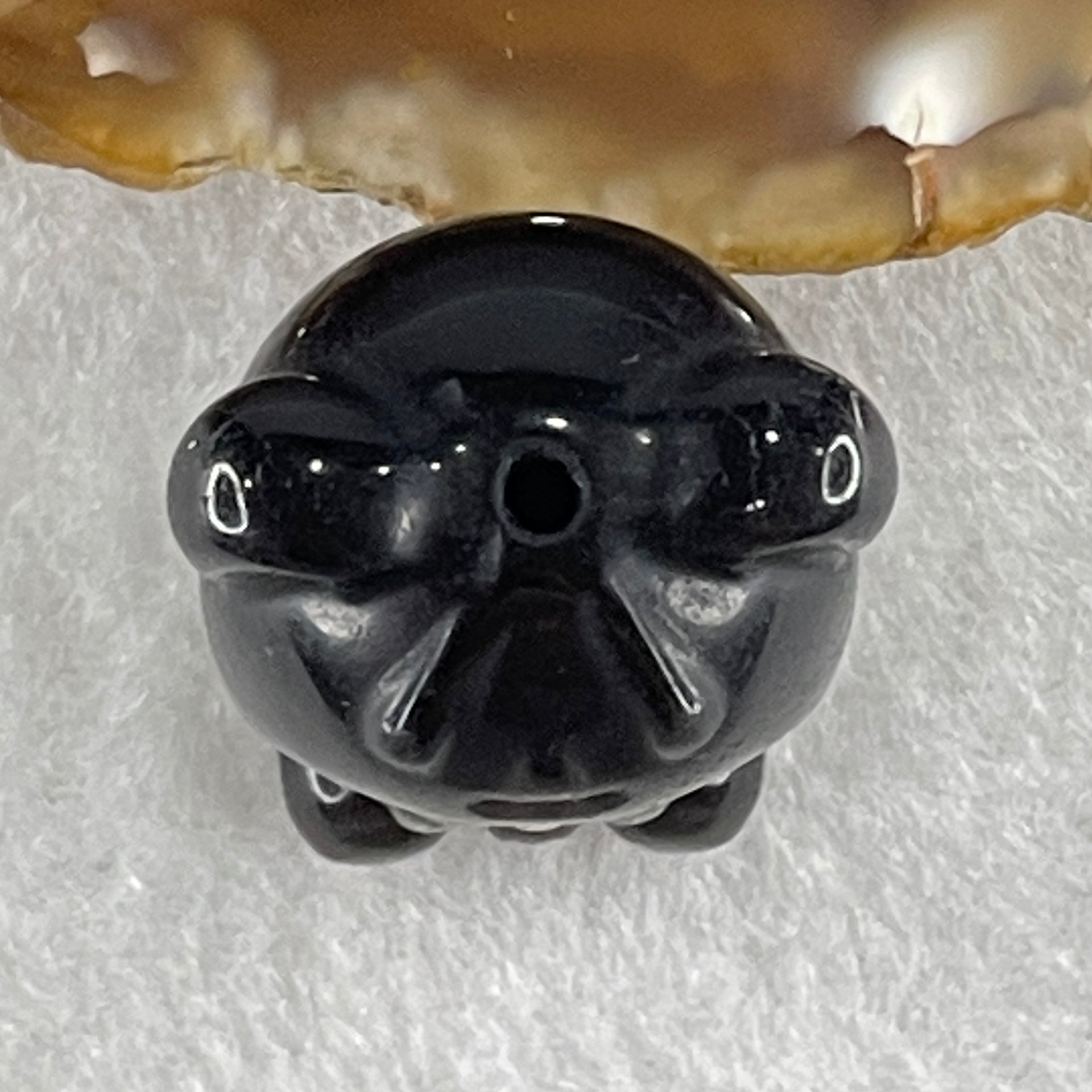 Black Obsidian Labubu Charm Display 15.14g 28.5 by 22.2 by 19.4mm - Huangs Jadeite and Jewelry Pte Ltd