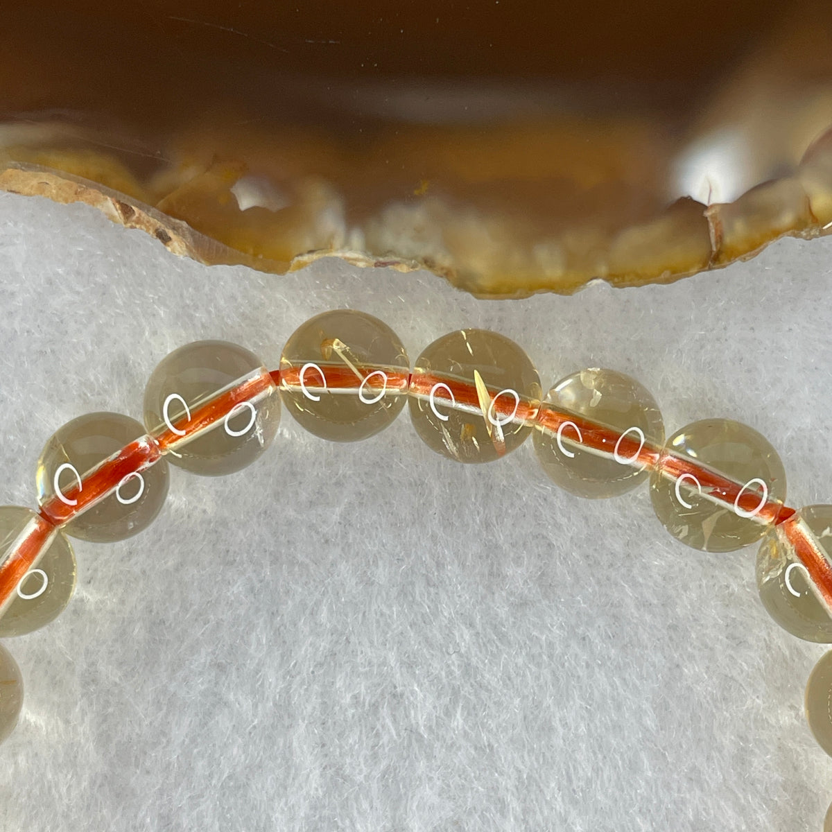 Certified Above Average Grade Natural Yellow Citrine Crystal Beads Bracelet | 8.3mm Golden Merchant's Stone (16.68g | 15cm Wrist Sizing | 23 Beads)