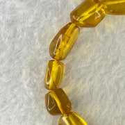 Natural Yellow Amber Beads String Bracelet 11.10g 18cm 14.0 by 11.8 by 8.1mm 15 Beads - Huangs Jadeite and Jewelry Pte Ltd