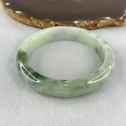 Type A Light Blueish Green with Dark Blueish Green Flora piao Hua Bangle Inner Diameter 58.6mm 61.02g 13.0 by 58.6mm (Close to Perfect) - Huangs Jadeite and Jewelry Pte Ltd