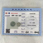 Type A Semi Icy Wuji Grey Jadeite Ping An Kou Charm/Pendant 2.86g 14.1 by 6.7mm - Huangs Jadeite and Jewelry Pte Ltd