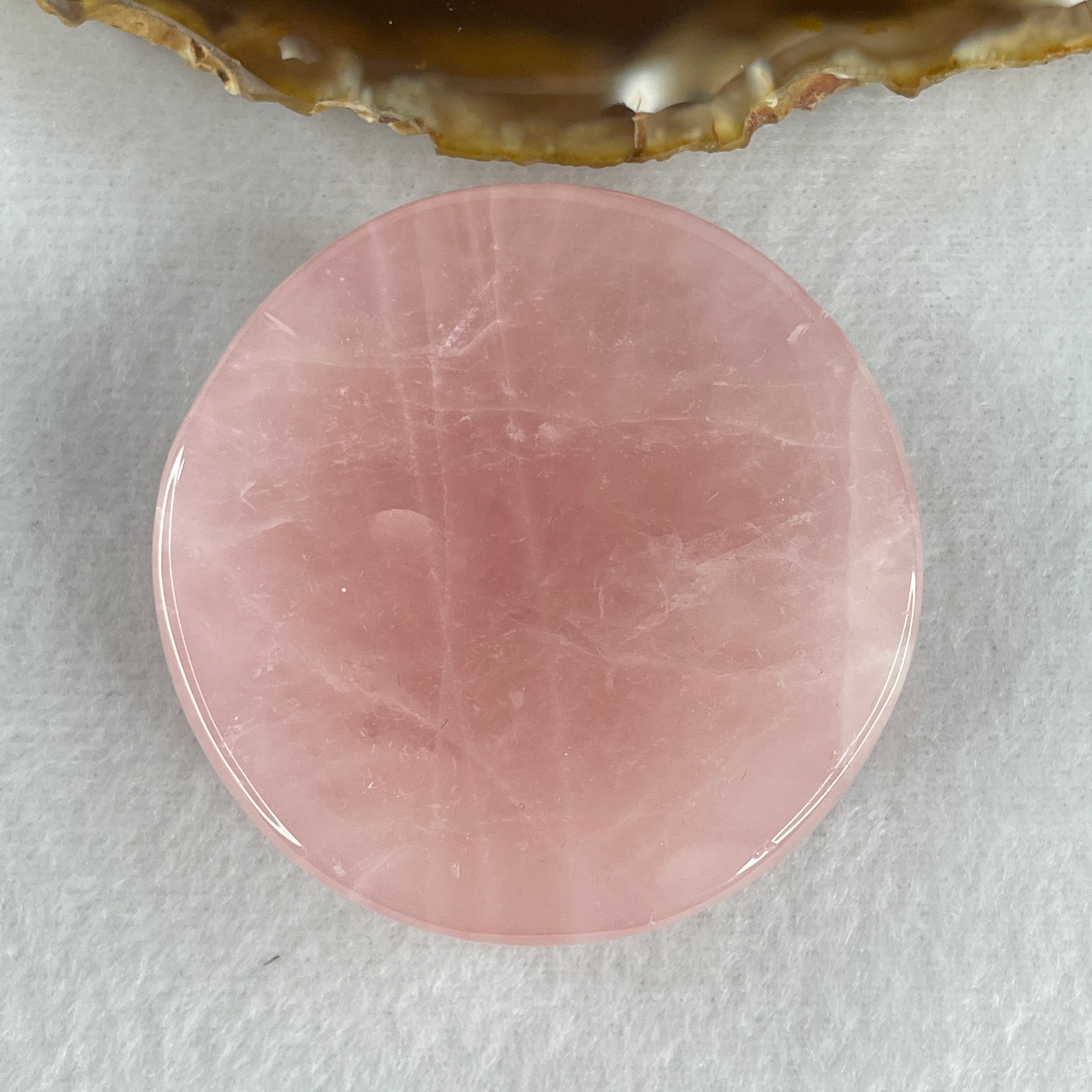 Natural Rose Quartz Plate Display 91.73g 55.3 by 16.4mm - Huangs Jadeite and Jewelry Pte Ltd