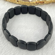 Natural Dark Matt Black Amber Beads Bracelet 天然大黑天翁琥珀手链 11.20g 17cm 14.5 by 11.2 by 5.1mm 18pcs - Huangs Jadeite and Jewelry Pte Ltd