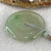 Grand Master Natural Semi Icy Light Green Jadeite Ping An Kou Pendant 20.36g 39.2 by 5.7mm - Huangs Jadeite and Jewelry Pte Ltd
