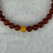 Natural Red with Butterscotch Amber Beads Bracelet 3.77g 15.5cm 6.1mm 30 Beads - Huangs Jadeite and Jewelry Pte Ltd
