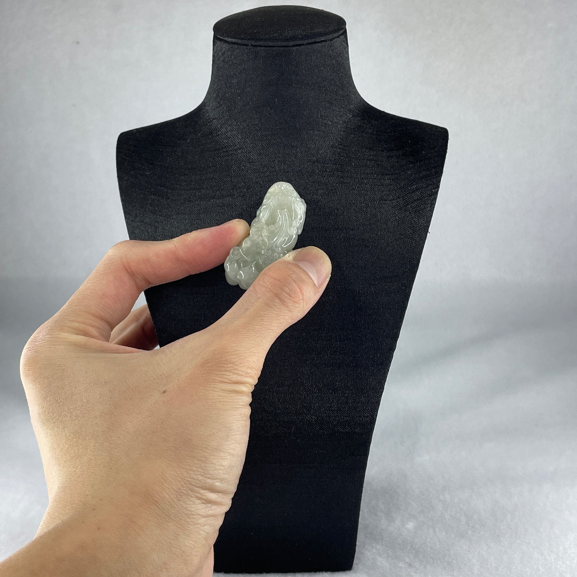 Special Natural Type A Light Green Jadeite Male Pixiu Pendant 20.74g 40.7 by 19.9 by 12.4mm - Huangs Jadeite and Jewelry Pte Ltd