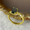Natural Black Opal In 925 Sliver Ring 1.73g 6.6 by 4.8 by 3.0 mm Adjustable Size - Huangs Jadeite and Jewelry Pte Ltd