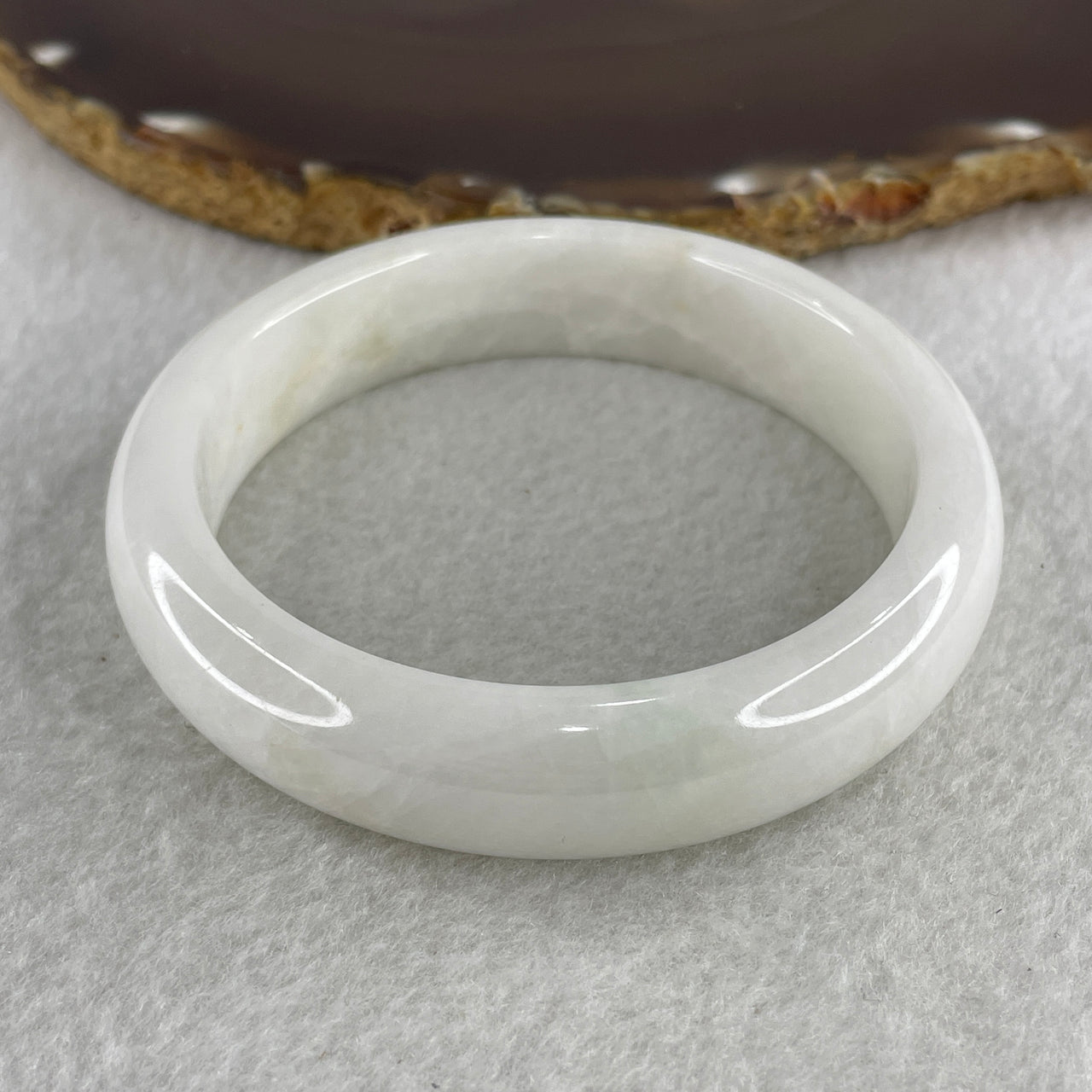 Type A Faint Lavender Jade Jadeite Bangle 61.24g inner Dia 58.4mm 13.9 by 8.2mm (External Line) - Huangs Jadeite and Jewelry Pte Ltd