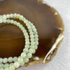 Type A Semi Icy Green with Wuji Grey Piao Hua Beads Necklace 123 Beads 5.5mm 32.49g - Huangs Jadeite and Jewelry Pte Ltd