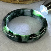 Type A Green Deep Lavender with Moss Green Jadeite Bangle Internal Diameter 58.5mm 68.42g 13.8 by 8.8mm (Slight Internal Line) - Huangs Jadeite and Jewelry Pte Ltd