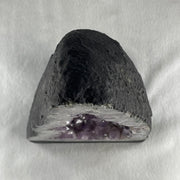 Natural Triangular Shape Amethyst Cave with Wooden Display 4,756.5g 200.0 by 170.0 by 295.0mm - Huangs Jadeite and Jewelry Pte Ltd