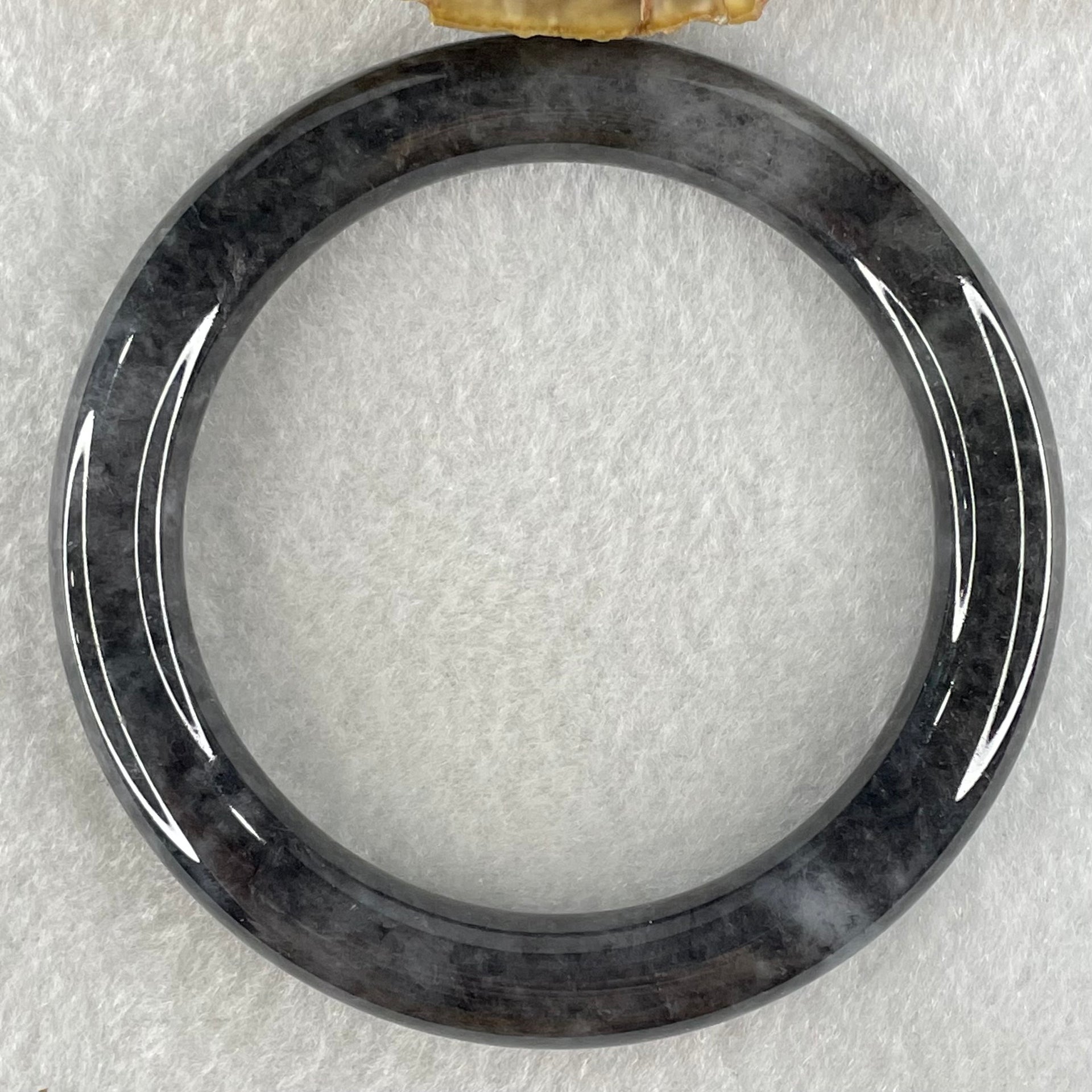 Type A Semi Translucent Wuji Black Grey Jadeite Bangle 50.42g Internal Diameter 55.8mm 9.6 by 10.6mm (No Visible Line) - Huangs Jadeite and Jewelry Pte Ltd
