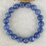 Natural Blue Kyanite Beads Bracelet 39.27g 15.5cm 10.8mm 18 Beads - Huangs Jadeite and Jewelry Pte Ltd