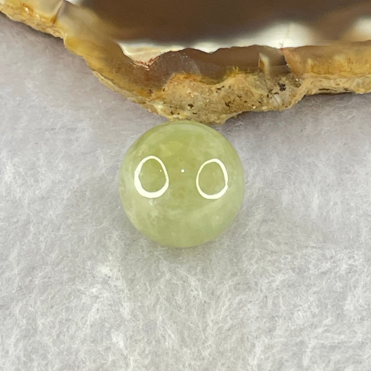 Type A Green Yellow Jadeite Bead for Pendant Bracelet 3.98g 13.2mm - Huangs Jadeite and Jewelry Pte Ltd
