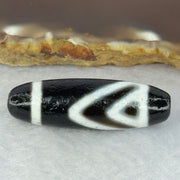 Natural Powerful Tibetan Old Oily Agate 1 Eye With Mountain Support Dzi Bead Heavenly Master (Tian Zhu) 一眼靠天珠 7.14g 36.8 by 11.9mm - Huangs Jadeite and Jewelry Pte Ltd