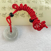 Type A Semi Icy Light Sky Blue Jadeite Double Ping An Kou Donut Necklace 5.43g 21.1 by 4.7mm / 11.7 by 4.2mm - Huangs Jadeite and Jewelry Pte Ltd