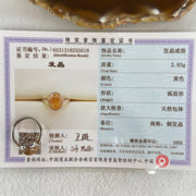 Good Grade Natural Golden Rutilated Quartz Cabochon in S925 Silver Ring 2.93g 10.9 by 8.9 by 5.5mm - Huangs Jadeite and Jewelry Pte Ltd