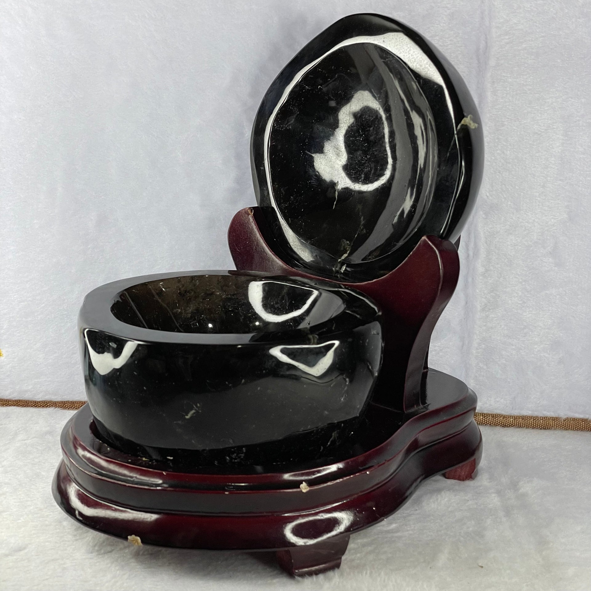 Natural Smoky Quartz Wealth Pot 4,091.6g 225.0 by 240.0 by  175.0 mm - Huangs Jadeite and Jewelry Pte Ltd