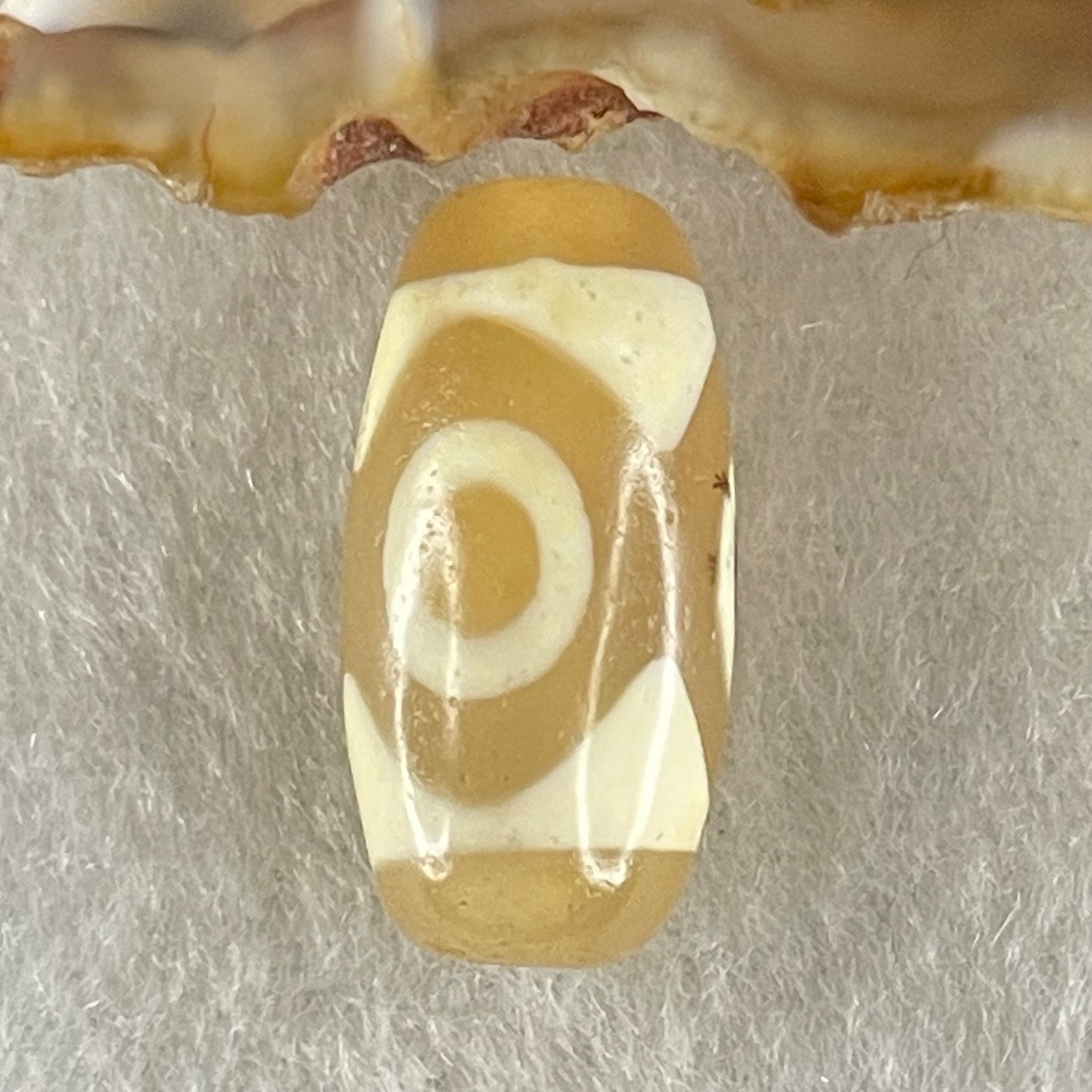 Natural Powerful Tibetan Old Oily Agate 3 Eyes Dzi Bead Heavenly Master (Tian Zhu) 三眼天诛 2.84g 19.8 by 10.0mm - Huangs Jadeite and Jewelry Pte Ltd