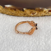 Natural Smoky Quartz in S925 Sliver Rose Gold Color Ring (Adjustable Size) 1.72g 4.7 by 4.7 by 3.0mm - Huangs Jadeite and Jewelry Pte Ltd