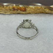 Type A Light Green Jadeite with Crystals in S925 Sliver Ring (Adjustable Size) 2.02g 9.7 by 8.2 by 3.5mm - Huangs Jadeite and Jewelry Pte Ltd