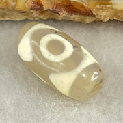 Natural Powerful Tibetan Old Oily Agate 3 Eyes Dzi Bead Heavenly Master (Tian Zhu) 三眼天诛 3.09g 20.2 by 10.2mm - Huangs Jadeite and Jewelry Pte Ltd