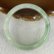 Certified Type A Natural Jelly Light Green with Green Jadeite Bangle 56.69g Inner Diameter 59.0cm 14.7 by 7.3mm (Close to Perfect) - Huangs Jadeite and Jewelry Pte Ltd