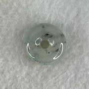 Type A Semi Icy Light Green With Wuji Grey Spots Jadeite Ping An Kou Donut Pendant 3.23g 16.1 by 6.2mm - Huangs Jadeite and Jewelry Pte Ltd