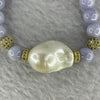 Blue Chalcedony Quartz with Pearl Bracelet 15.95g 7.4 mm / 23 Beads 22.3 by 14.4 by 14.0 mm - Huangs Jadeite and Jewelry Pte Ltd