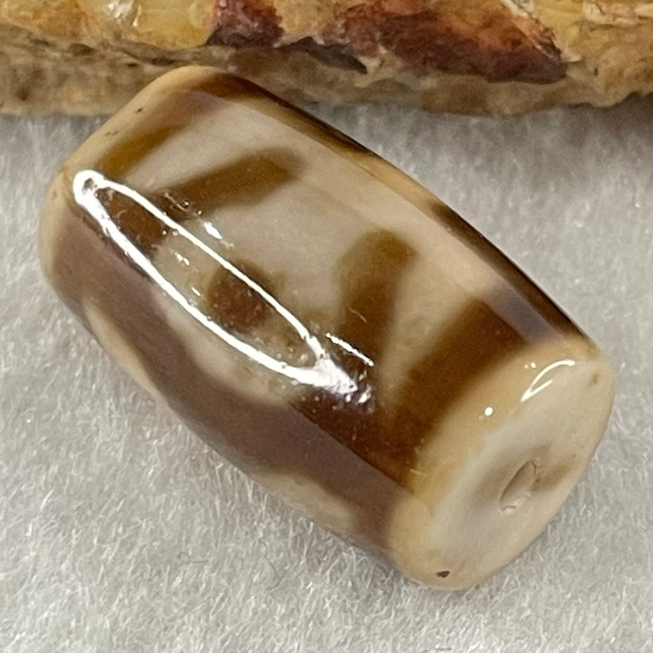 Natural Powerful Tibetan Old Oily Agate Patina Guiren Tairen Human Dzi Bead Totem Amulet Heavenly Master (Tian Zhu) 贵人天诛 4.78g 19.8 by 11.8mm - Huangs Jadeite and Jewelry Pte Ltd