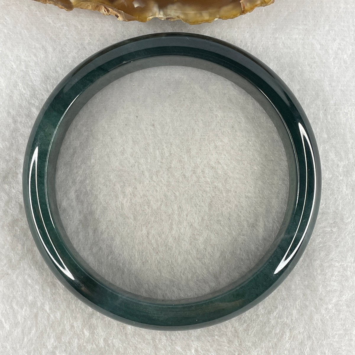 Certified Natural Type A Dark Blueish Green Jadeite Bangle | 61.1mm Inner Diameter (56.03g 12.9x7.4mm | Perfect | Emotional Wisdom, Abundance & Sovereign Energy Shield) - Huangs Jadeite and Jewelry Pte Ltd