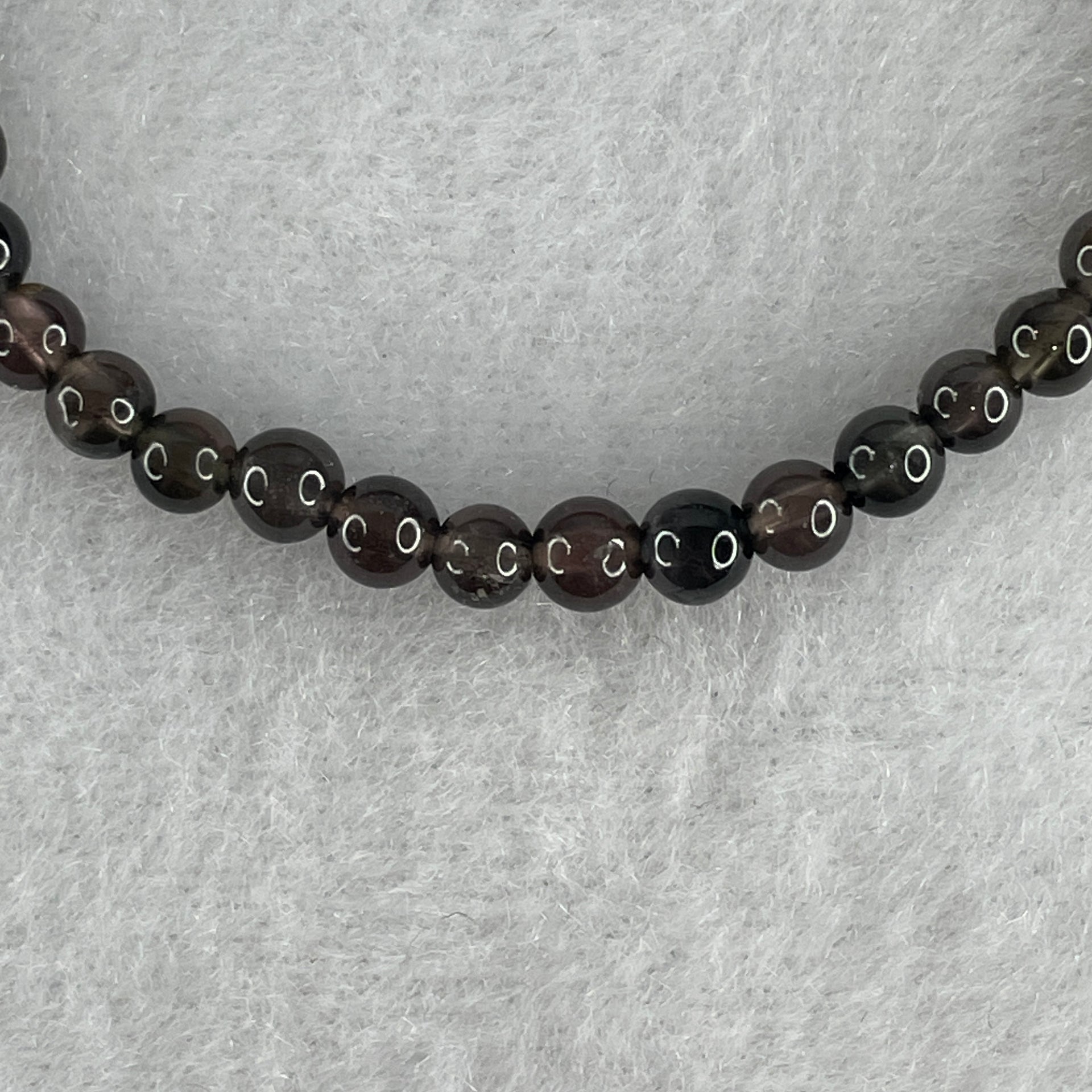 Very Good Grade Natural Purplish Black Tourmaline Crystal Bracelet 4.45g 13.5cm 4.4mm 41Beads - Huangs Jadeite and Jewelry Pte Ltd