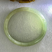 Type A Full Green Jadeite Oval Bangle Internal Diameter 55.4mm 11.9 by 6.5mm (Very Slight Fine Internal Lines) - Huangs Jadeite and Jewelry Pte Ltd
