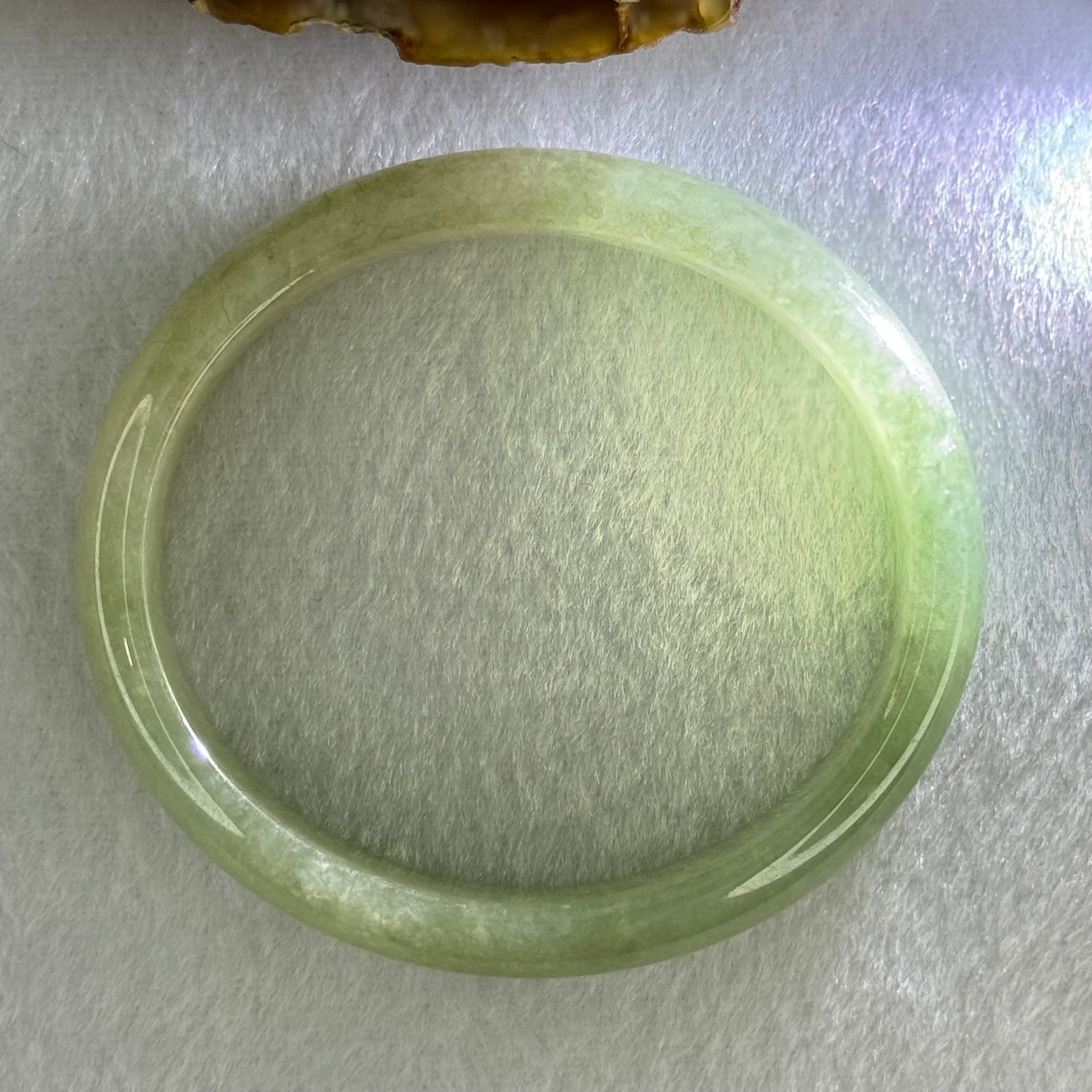 Type A Full Green Jadeite Oval Bangle Internal Diameter 55.4mm 11.9 by 6.5mm (Very Slight Fine Internal Lines) - Huangs Jadeite and Jewelry Pte Ltd