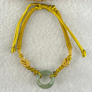 Type A Blueish Green Jadeite Ping An Kou String Bracelet 2.96g 15.1 by 6.3mm - Huangs Jadeite and Jewelry Pte Ltd