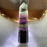 Natural Green and Purple Fluorite Quartz Tower Display 81.81g 95.0 by 25.3 by 19.3mm - Huangs Jadeite and Jewelry Pte Ltd