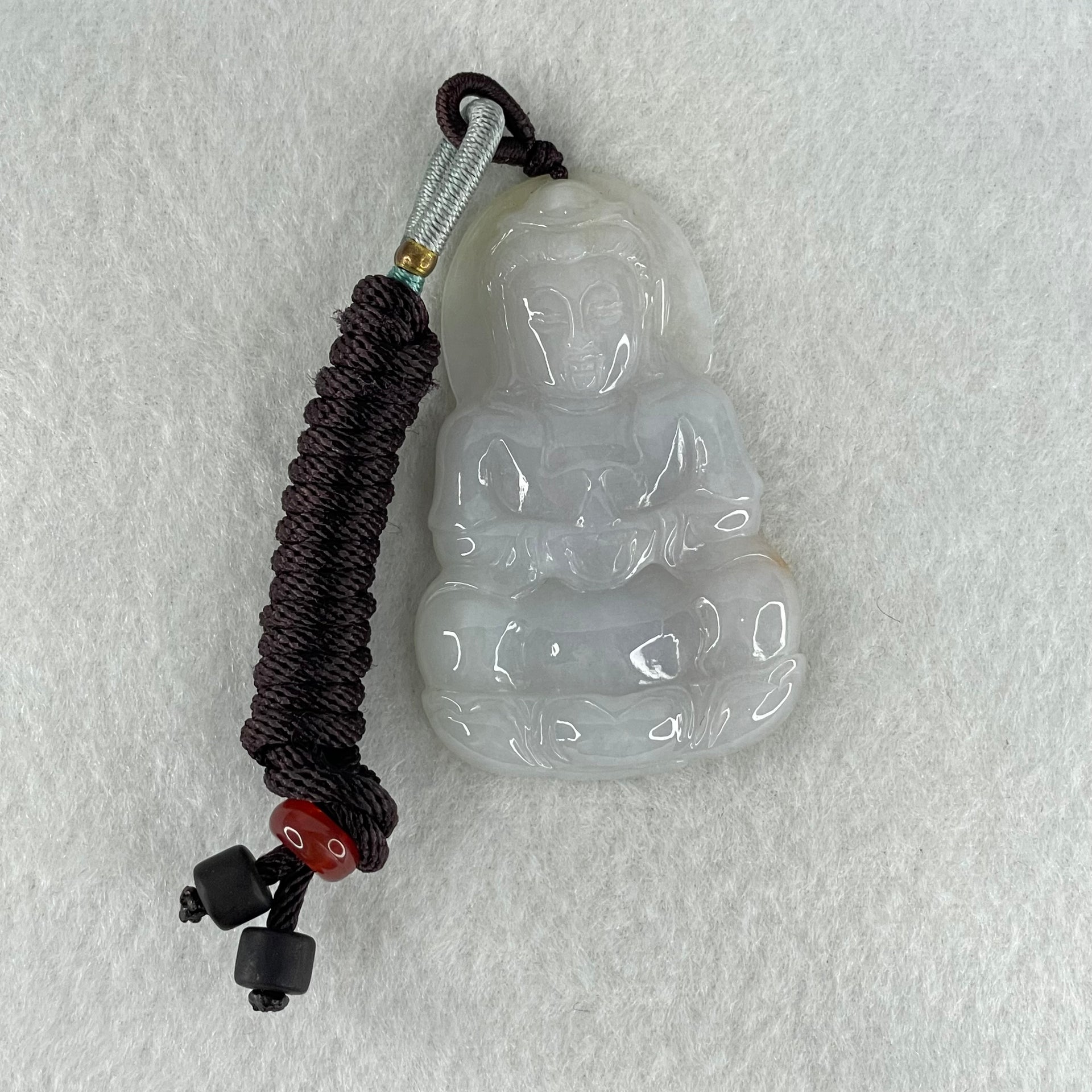 Type A Lavender Jadeite Guan Yin Pendant 16.26g 52.2 by 33.1 by 6.0mm - Huangs Jadeite and Jewelry Pte Ltd